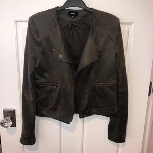 Faux suede cropped jacket
